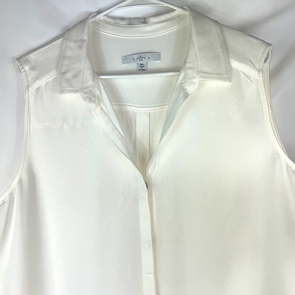 Fever sleeveless collared button down high/low tunic Sz XL - Picture 4 of 12